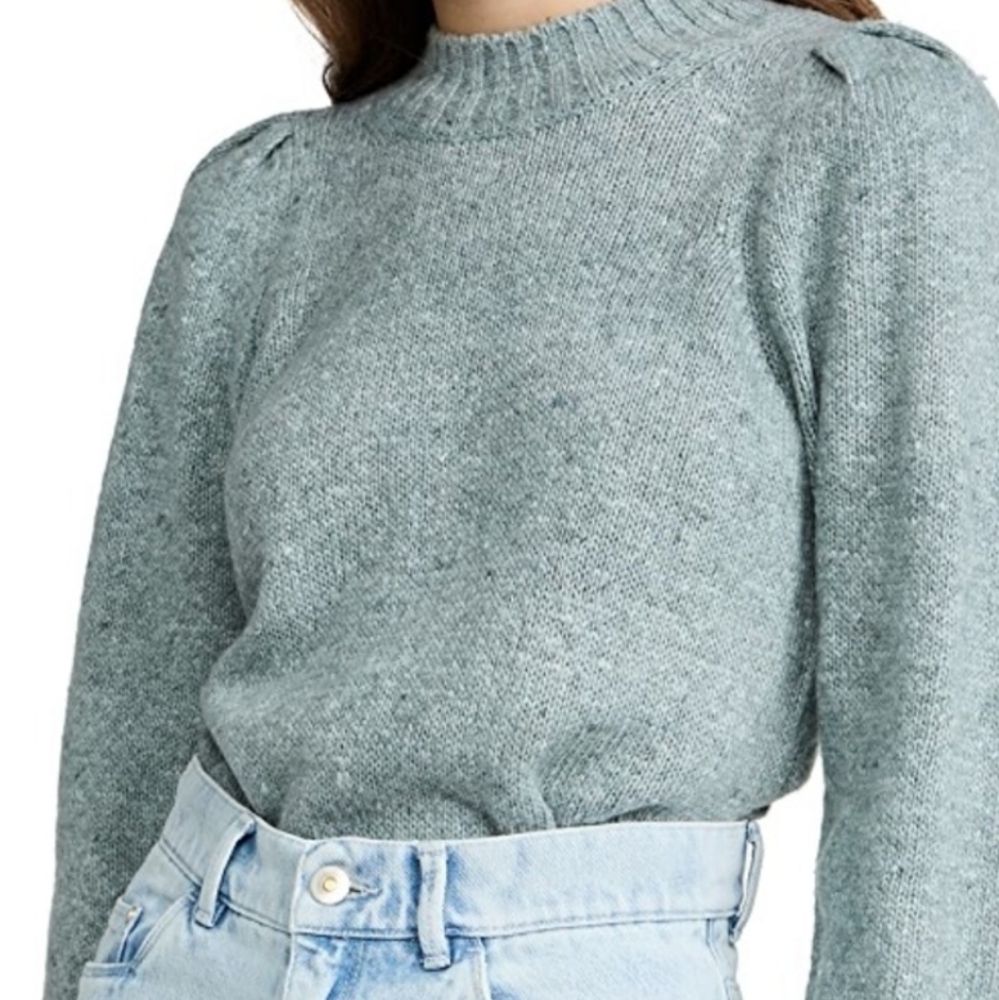 Faherty Women's Crew Neck Sweater in Light Gray - Picture 2 of 15